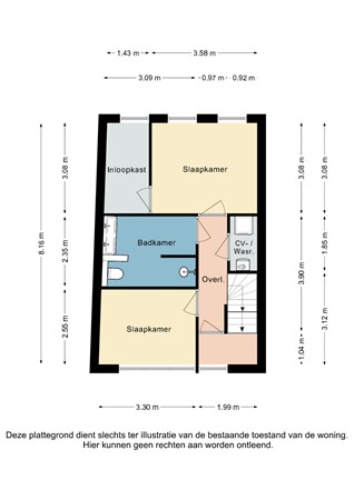 Plattegrond - Monacoplein 15, 6414 HW Heerlen - Monacoplein 15 Heerlen - 1e Verdieping 2D.jpg